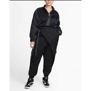 Nike Jordan Womens Future Primal Flight Suit Plus Size 3X Black Satin Streetwear